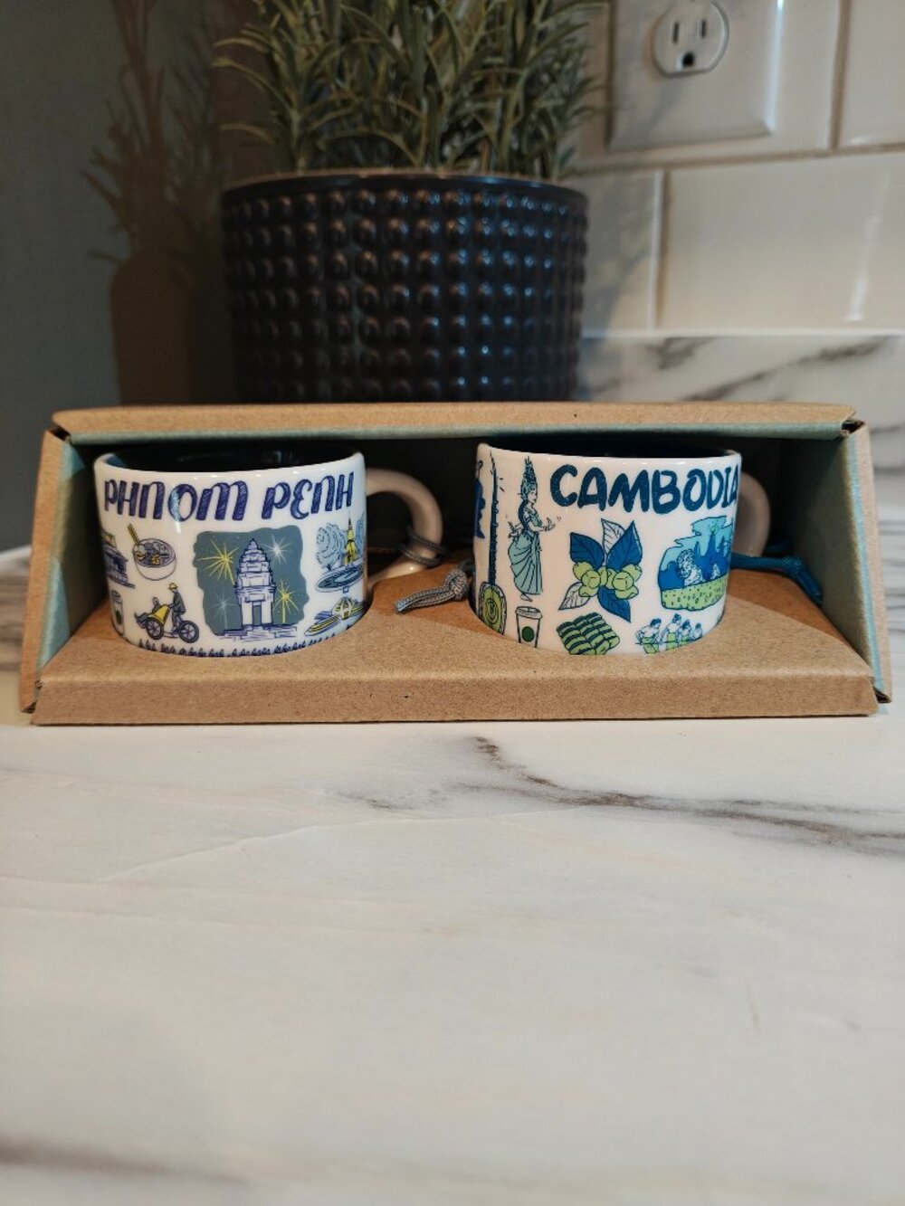 Starbucks Been There Series Phnom Penh & Cambodia 2oz Demi Ornament Set